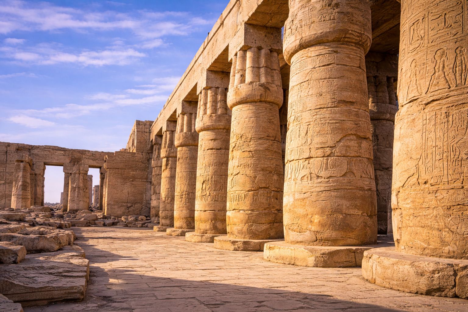 Karnak temple columns in Luxor, Egypt